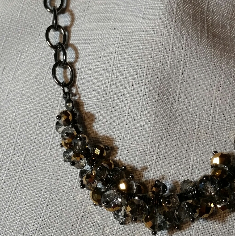 Simply Vera NECKLACE Smoke Tone Chain & Glass Bead - Picture 8 of 11